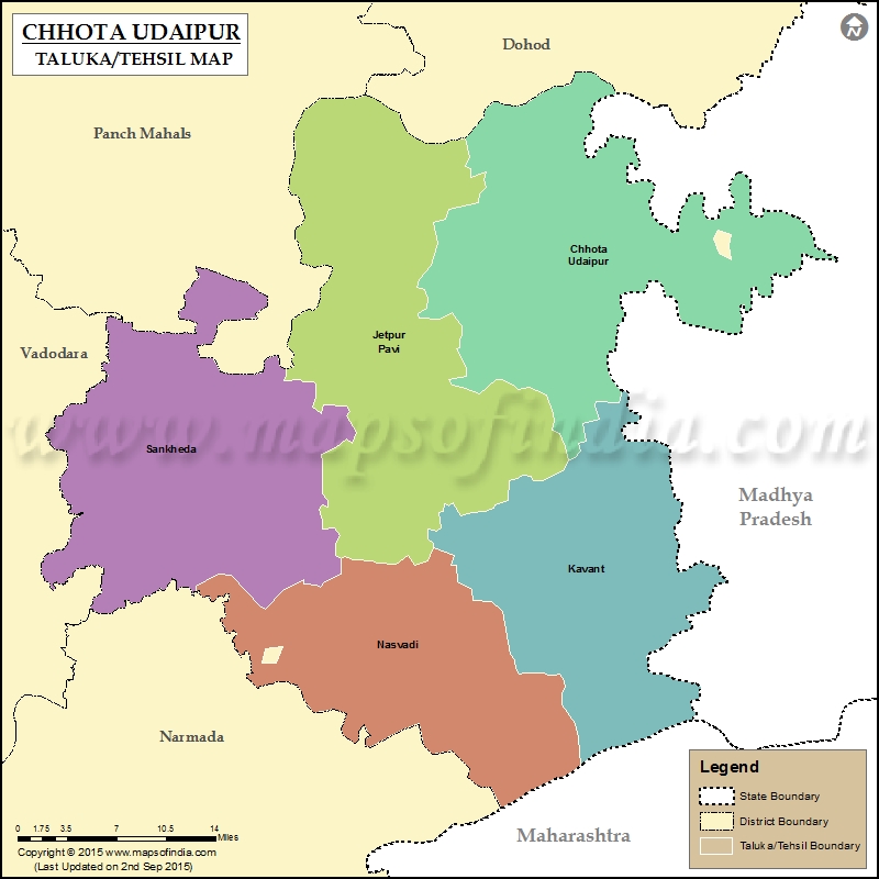 Tehsil Map of Chhota Udaipur