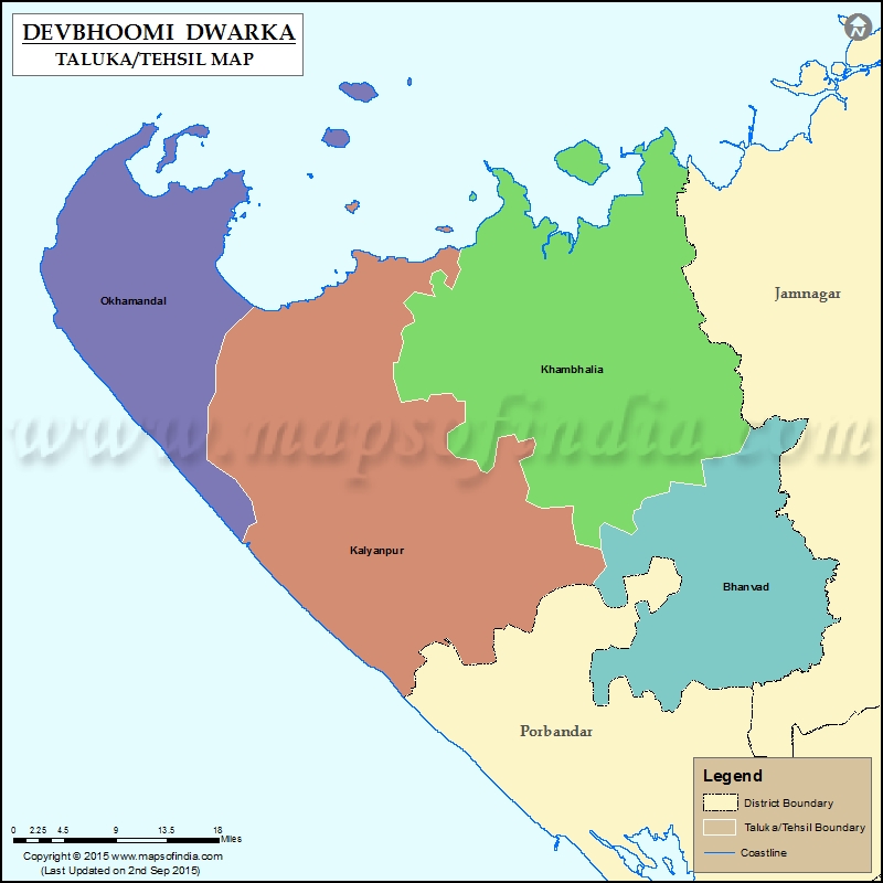 Tehsil Map of Devbhoomi Dwarka