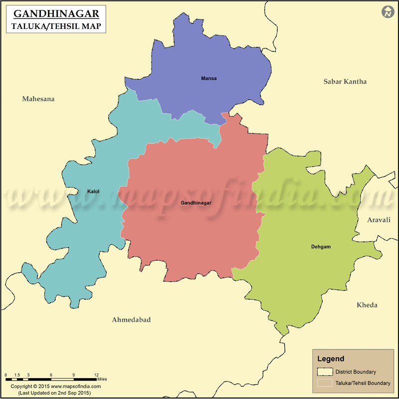 Tehsil Map of Gandhinagar