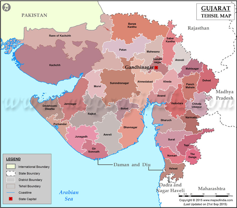 Tehsil Map of Gujarat
