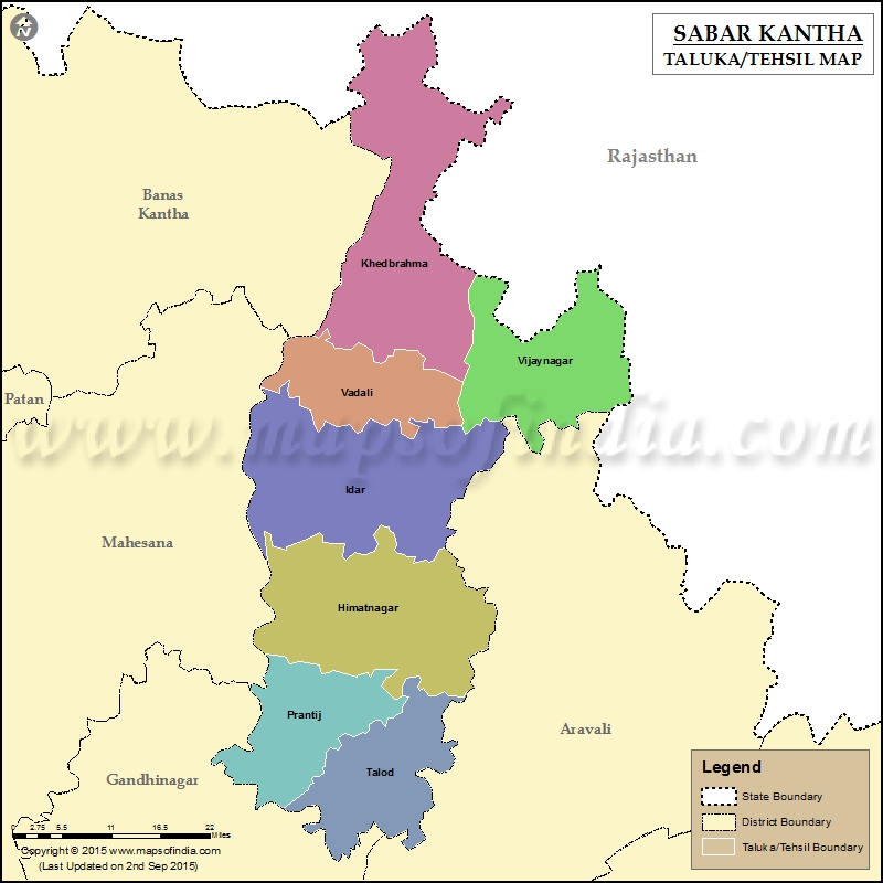 Tehsil Map of Sabarkantha 