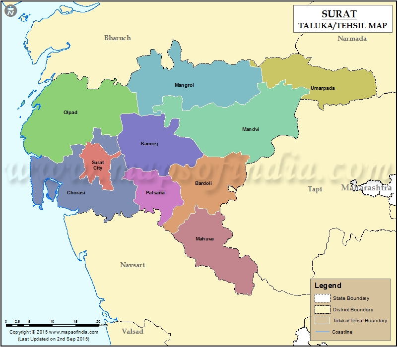 Tehsil Map of Surat