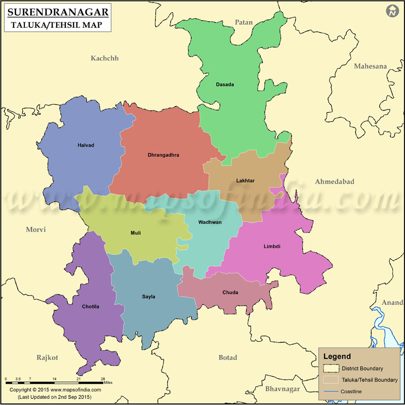 Tehsil Map of Surendranagar