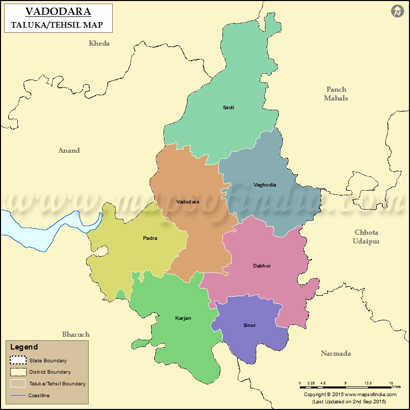 Tehsil Map of Vadodara