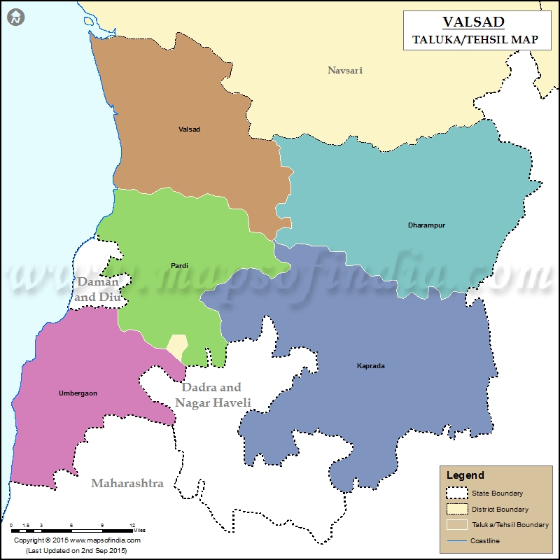 Tehsil Map of Valsad