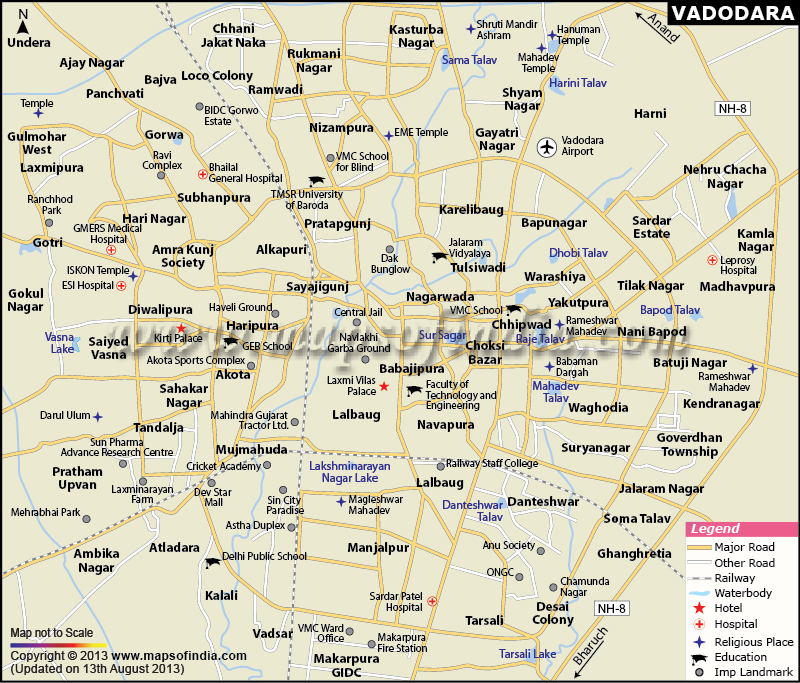 Vadodara City Map