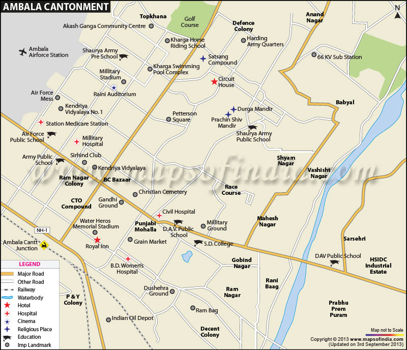 Map of Ambala Cantt