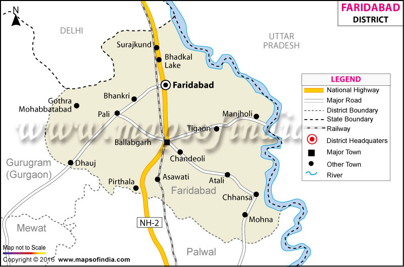 Faridabad District Map