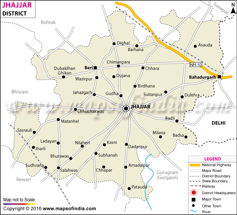 Jhajjar District Map