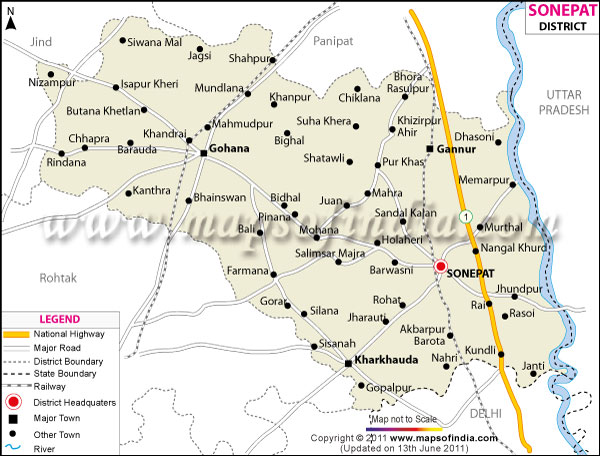 Sonipat District Map