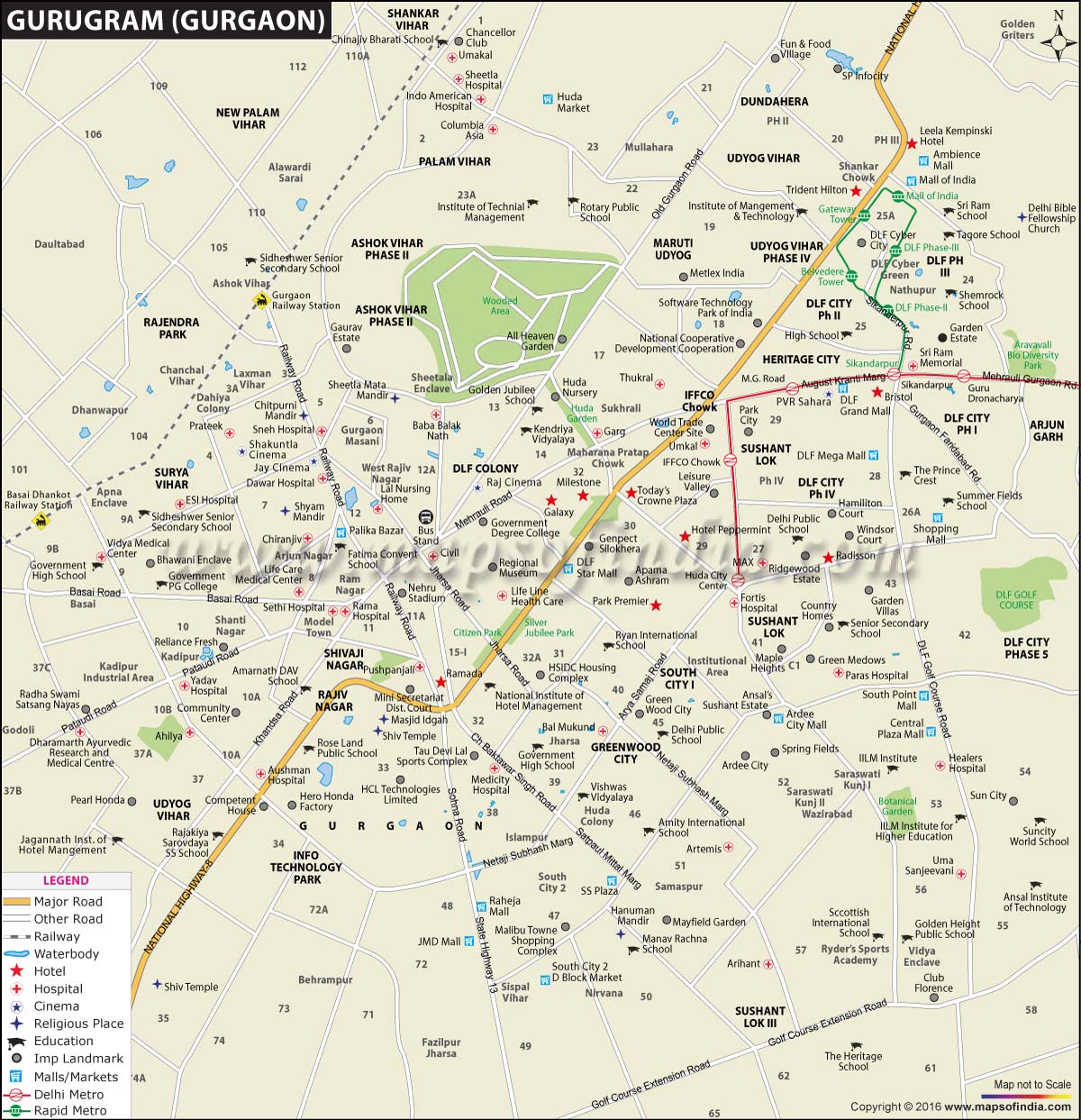 Gurugram Gurgaon City Map