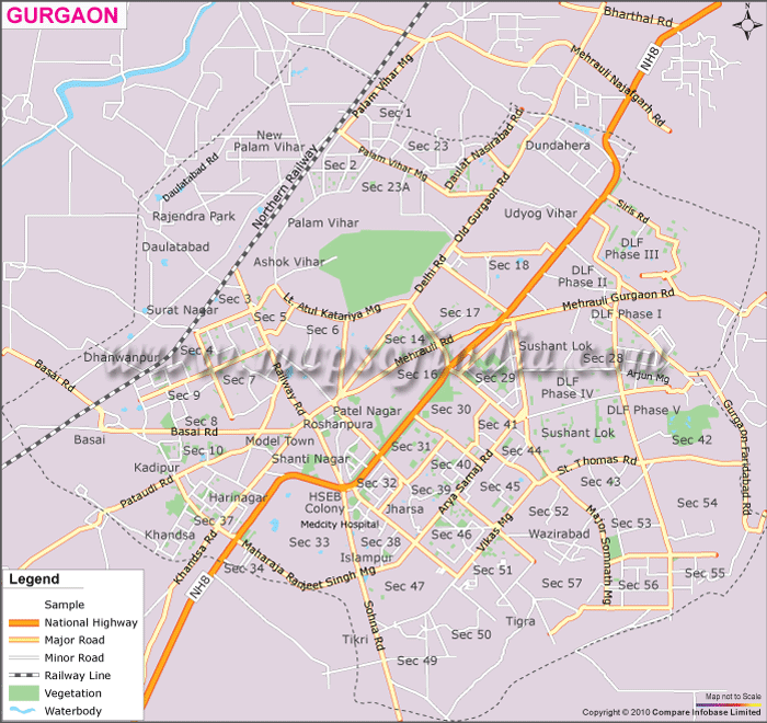 Gurgaon Rural Location Map