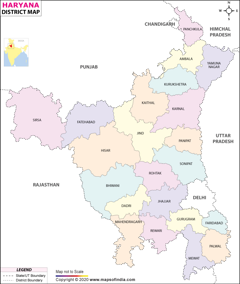 District Map of Haryana