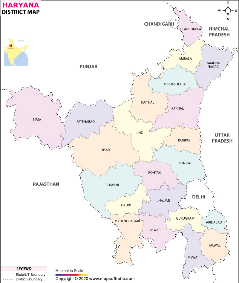 Haryana District Map