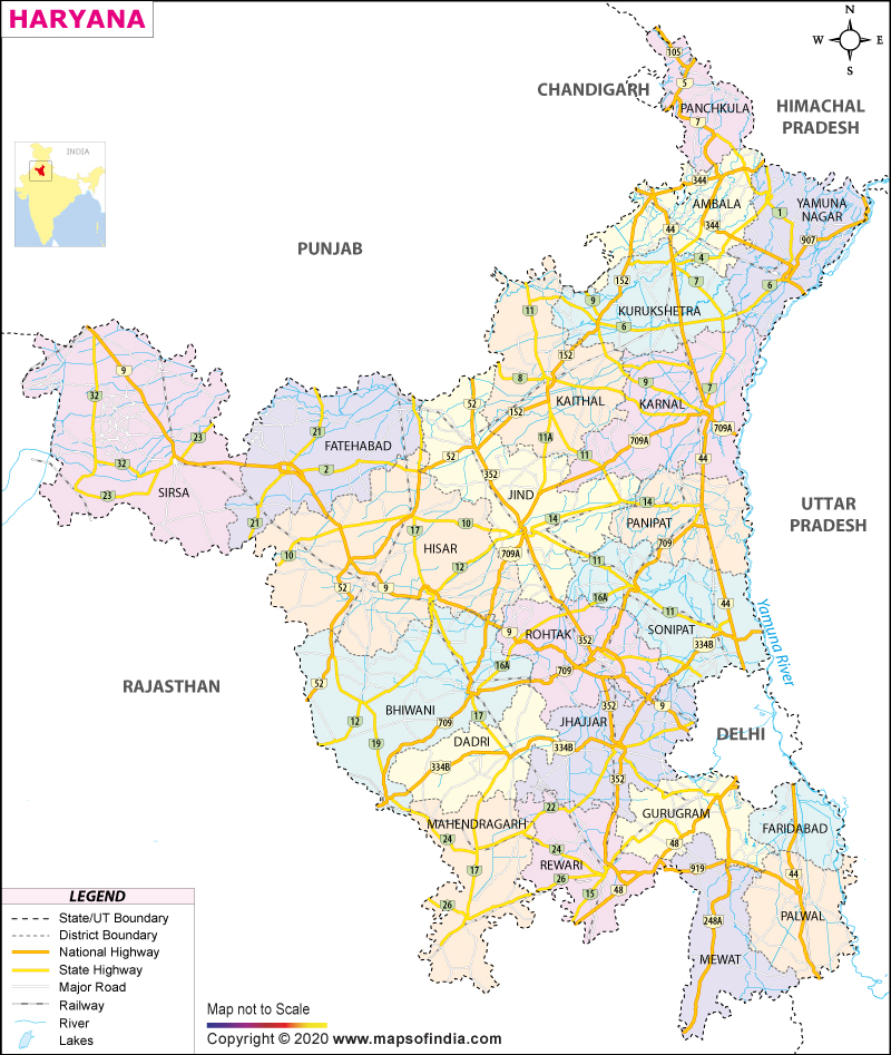 Map of Haryana