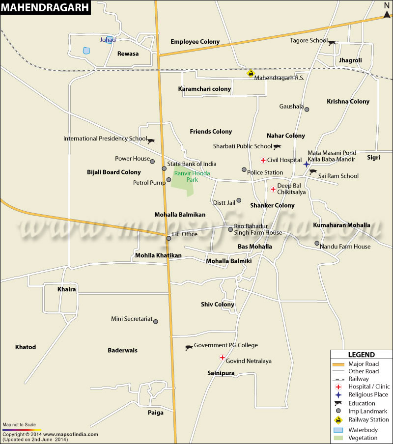 Mahendragarh City Map