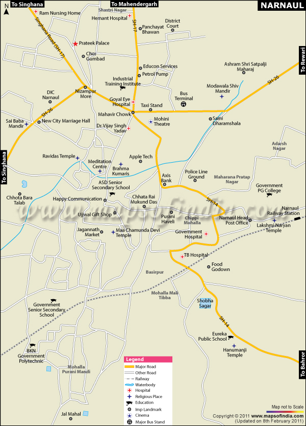 Narnaul City Map