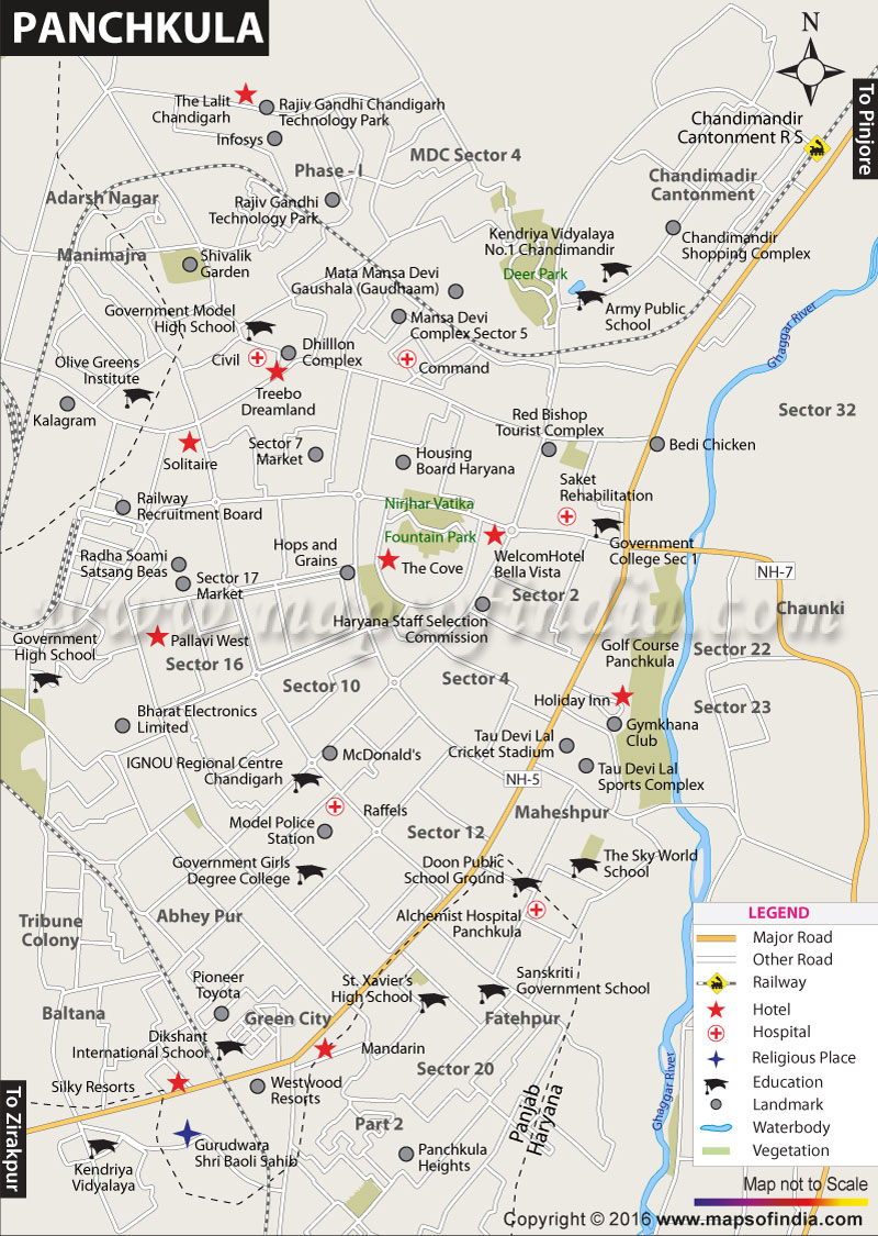 Panchkula Urban Estate Location Map