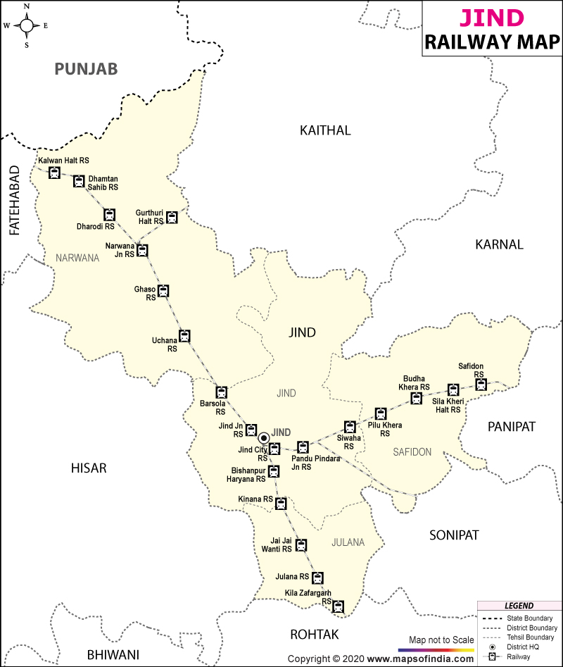 Jind Railway Map