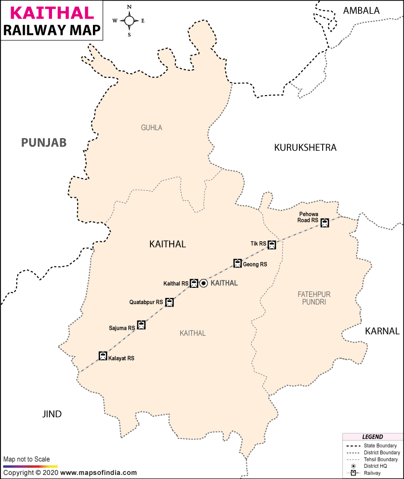 Kaithal Railway Map