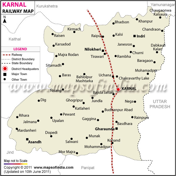 Karnal Railway Map