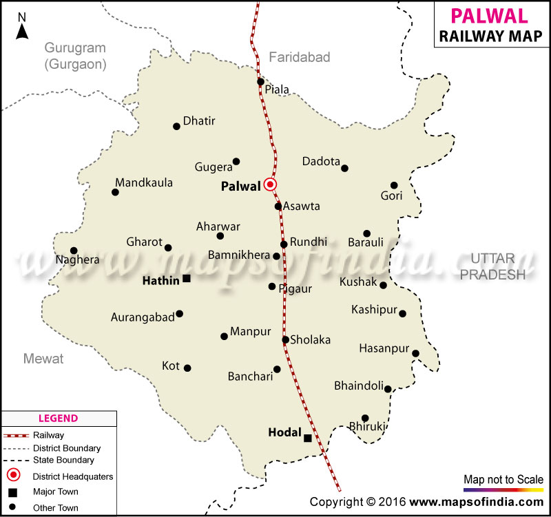 Palwal Railway Map