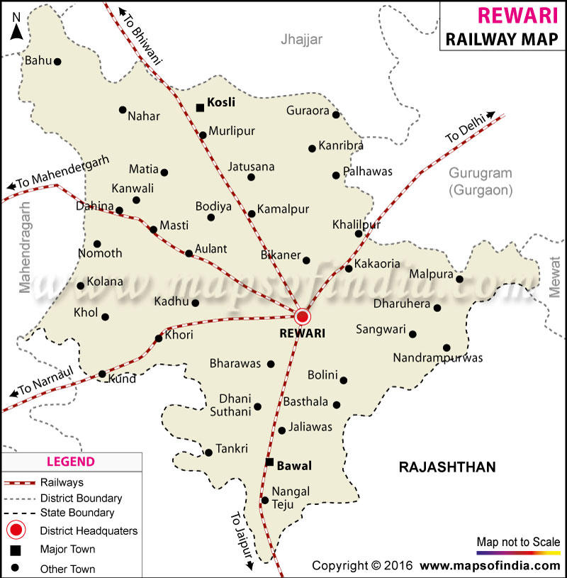 Rewari Railway Map