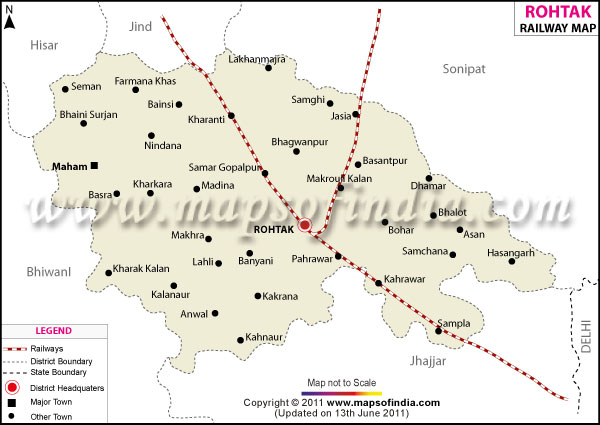 Rohtak Railway Map