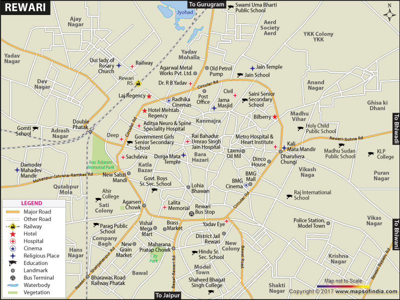 Rewari City Map