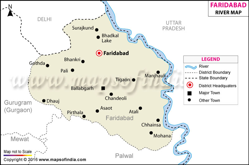 River Map of Faridabad 