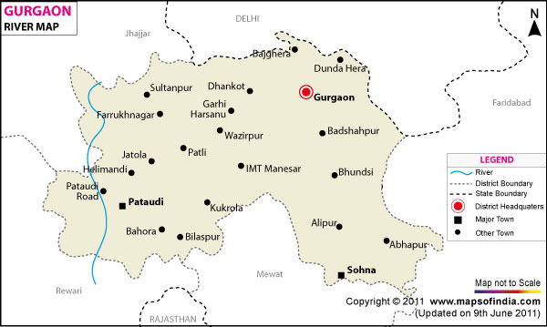 River Map of Gurgaon 