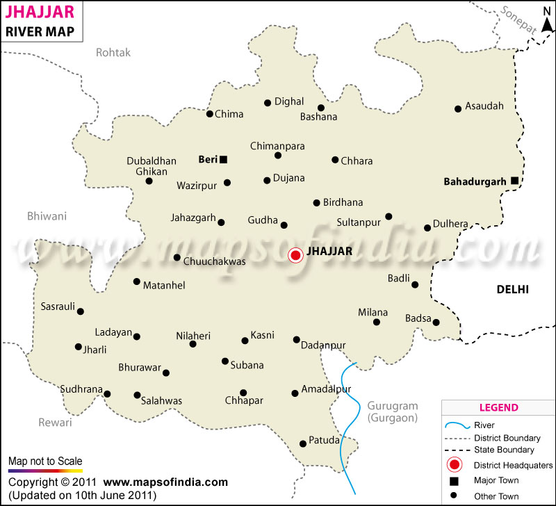 River Map of Jhajjar 