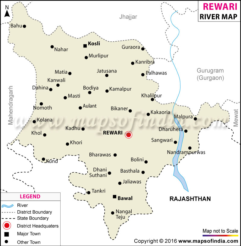 River Map of Rewari 