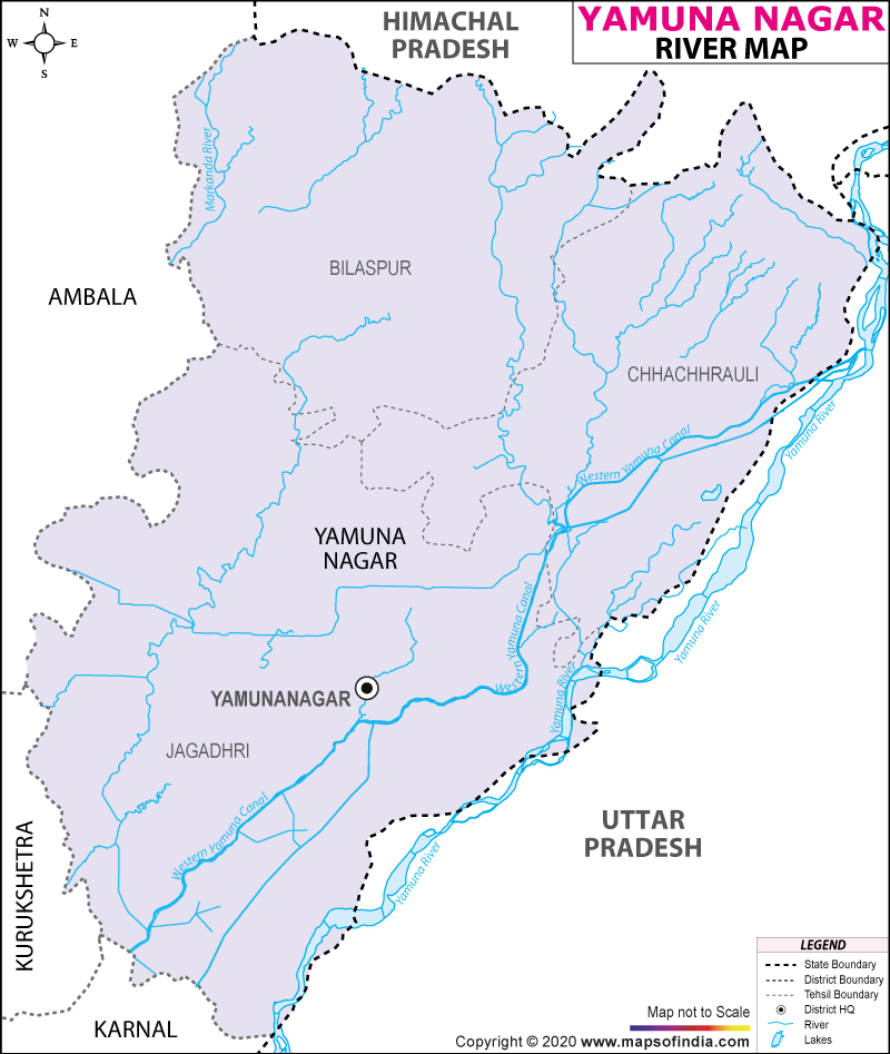 River Map of Yamunanagar 