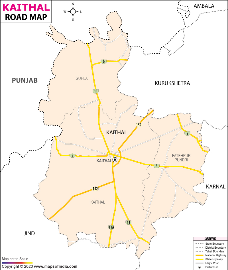 Kaithal Road Map