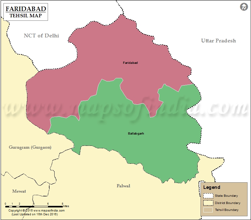 Tehsil Map of Faridabad