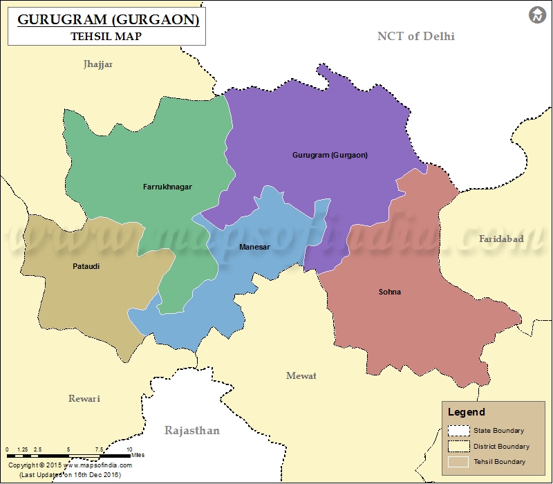 Tehsil Map of Gurgaon