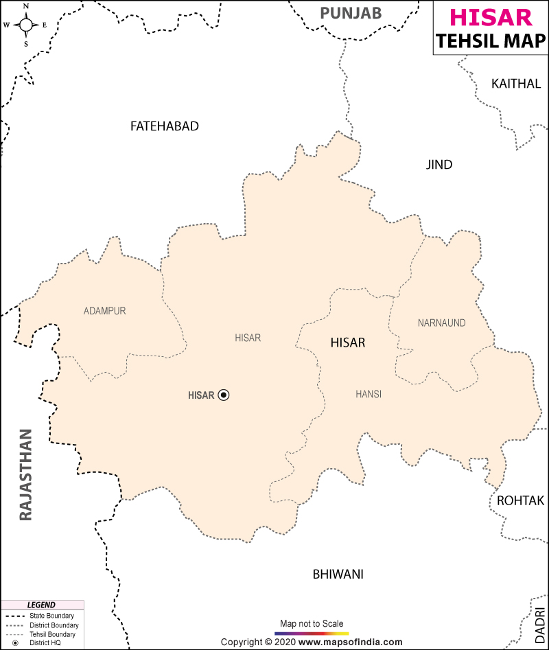 Tehsil Map of Hisar