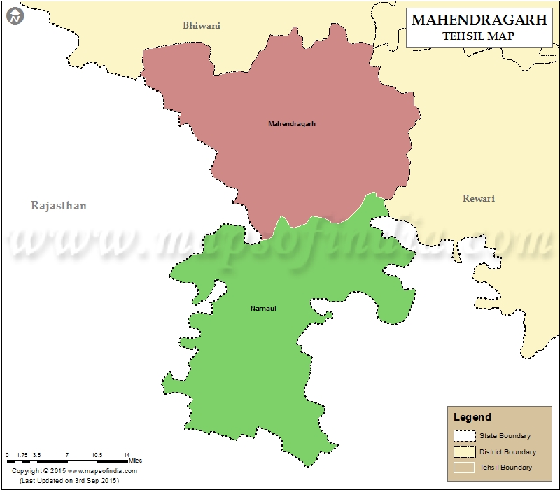 Mahendragarh Tehsil Map