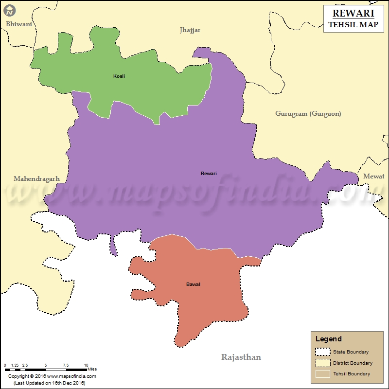 Tehsil Map of Rewari