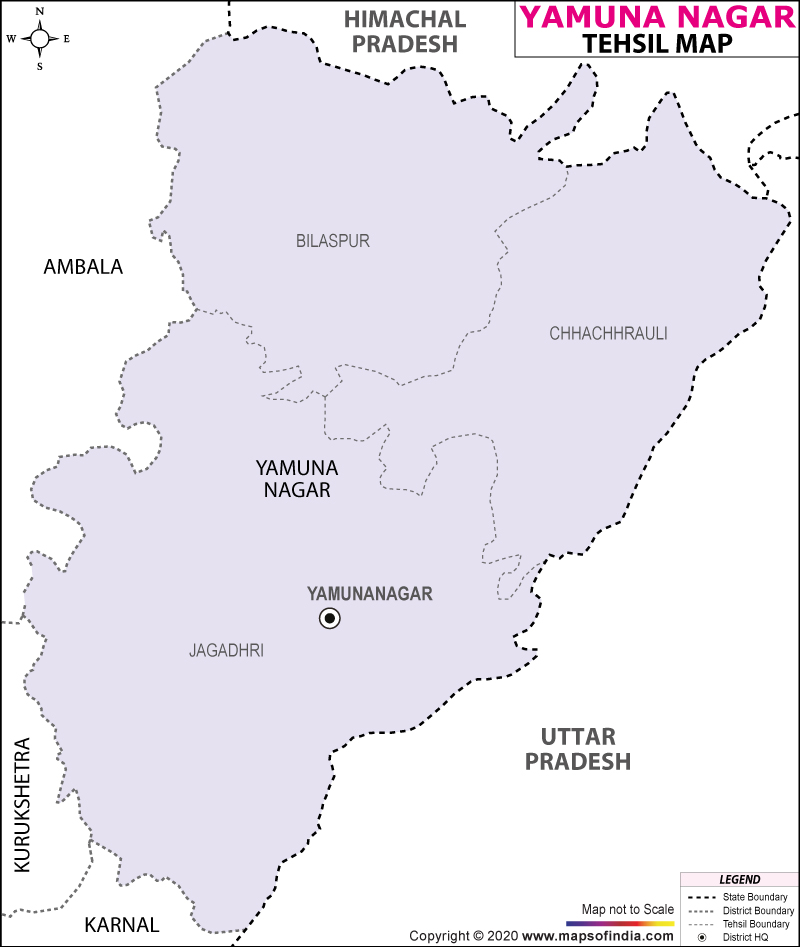 Tehsil Map of Yamunanagar