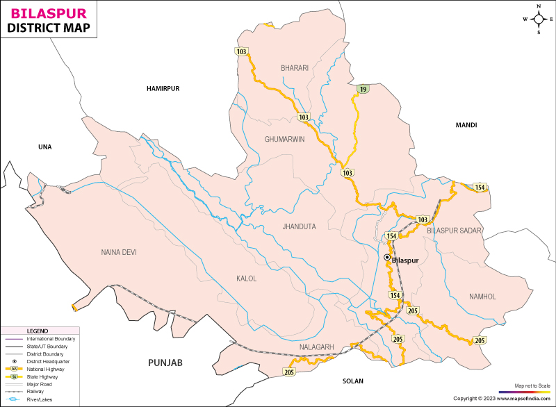 District Map of Bilaspur