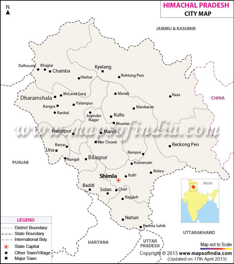 City Map of Himachal Pradesh