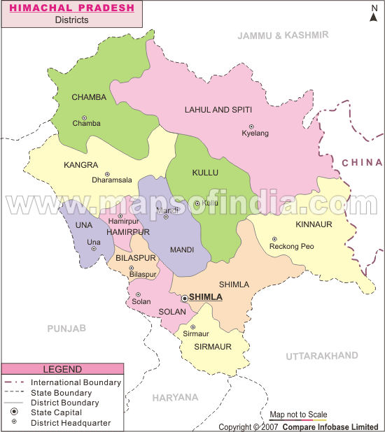 Himachal Pradesh Location Map