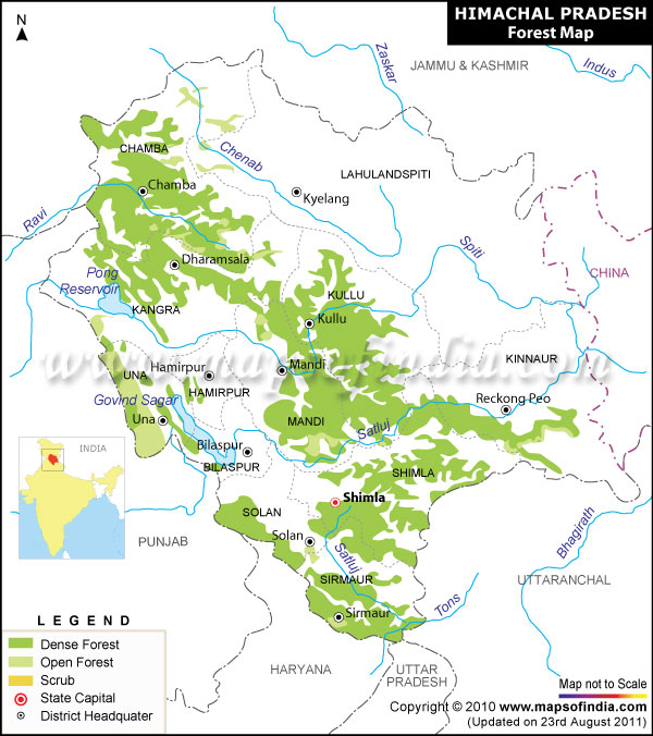 Map Of Himachal Pradesh 2019 Forest Map Of Himachal Pradesh