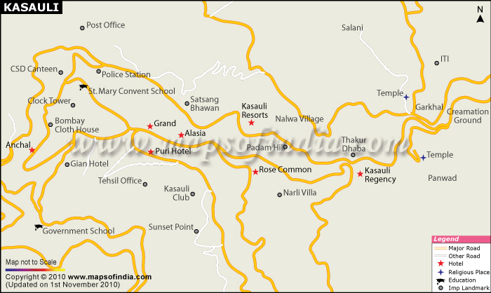 kasauli tourist map