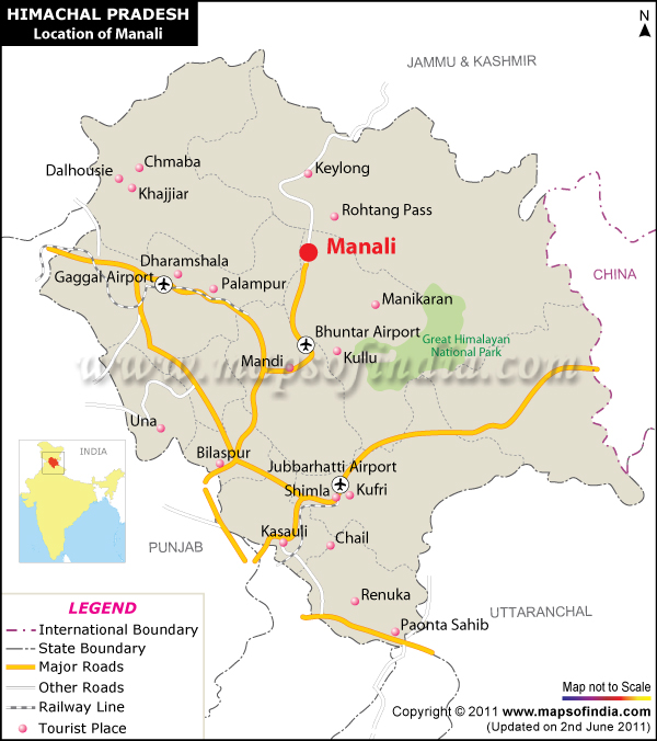 Location Map of Manali