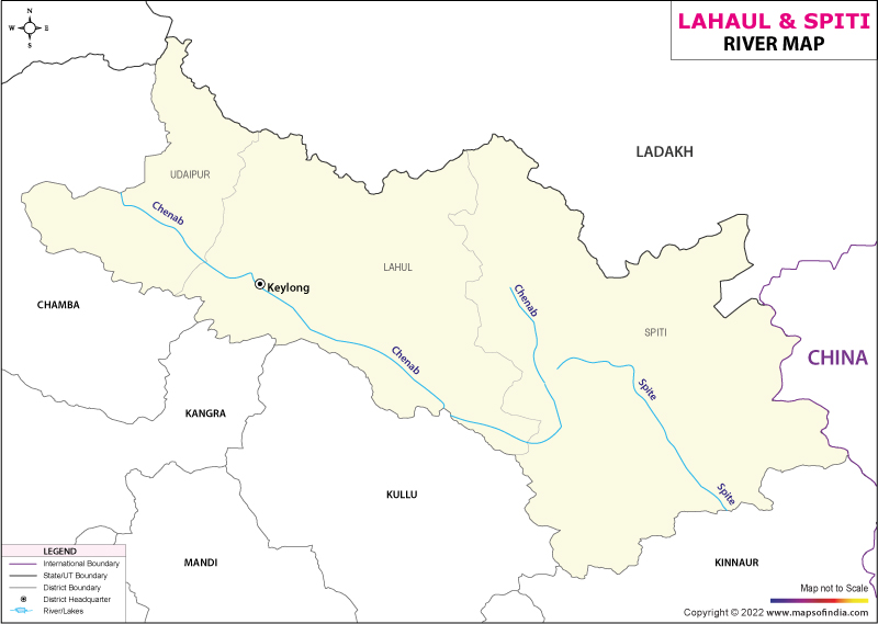 Lahaul & Spiti River Map