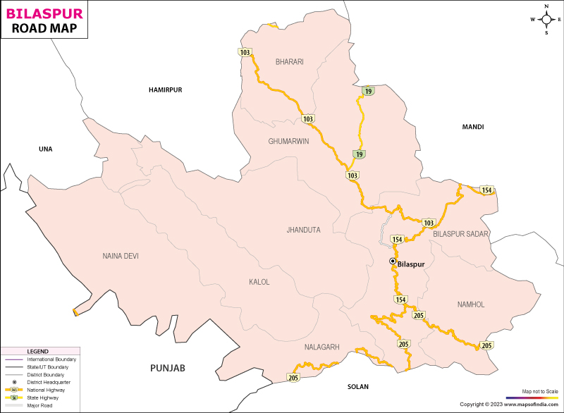 Bilaspur Road Network Map