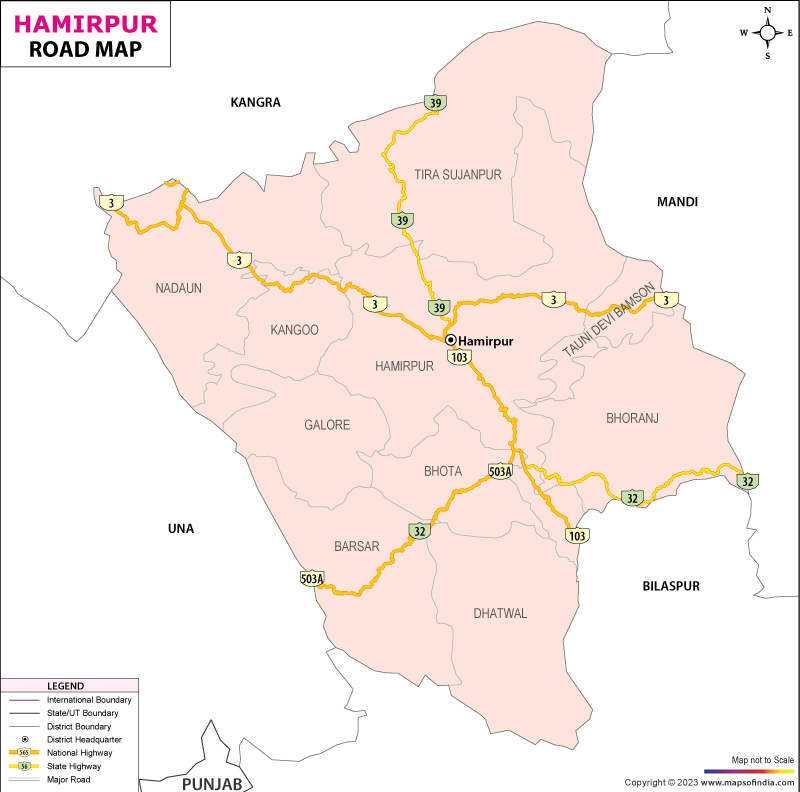 Hamirpur Road Network Map